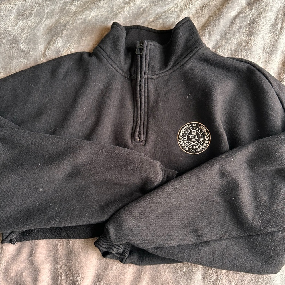 Youngla Cropped Quarter Zip Pullover Sweater - image 3